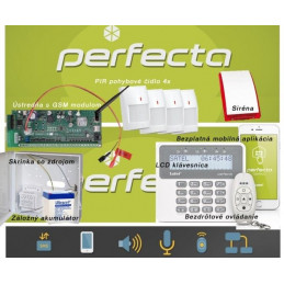 SATEL PERFECTA 4 bezdrôtový+GSM+klúčenka